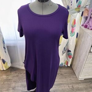 Purple Short Sleeve Dress